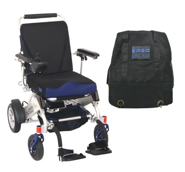 Fauteuil roulant électrique pliable, compact pour voyager