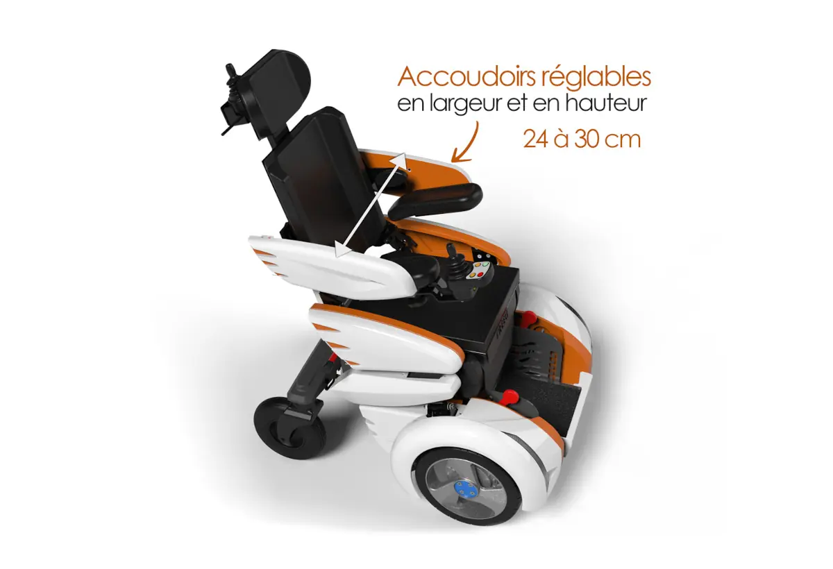 Fauteuil électrique enfant avec accoudoirs spéciaux