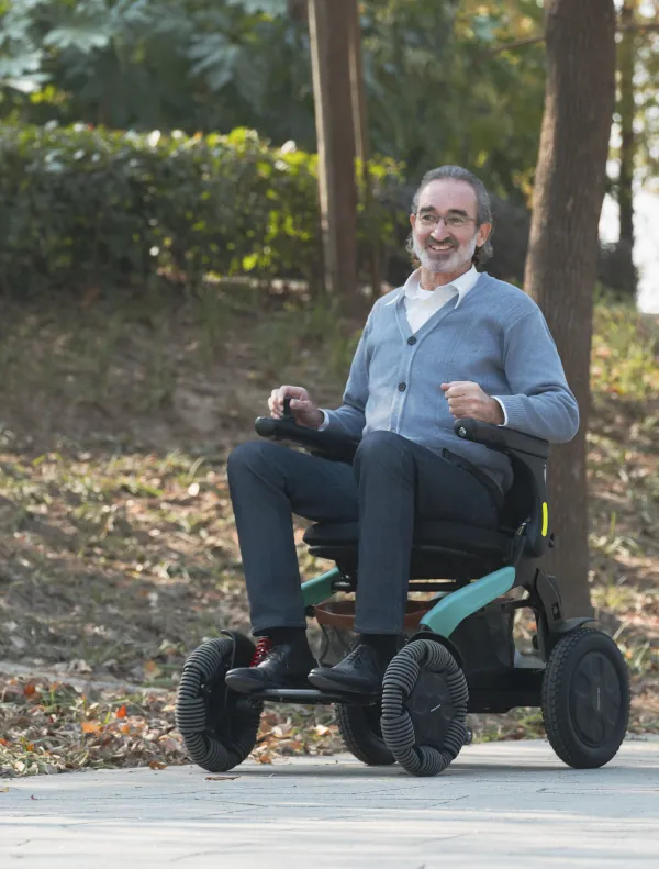 fauteuil roulant tout terrain parc goudron ville