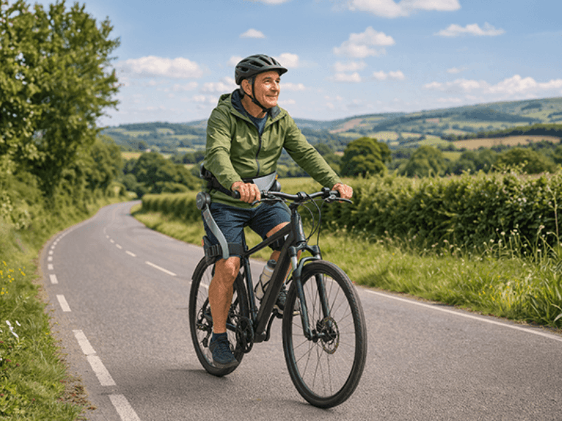 ERGOMOTION cycliste vert route campagne bd